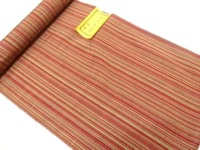 JAPANESE KIMONO / ANTIQUE STRIPE PATTERN WOVEN HOME COURT GROUND BOLT
